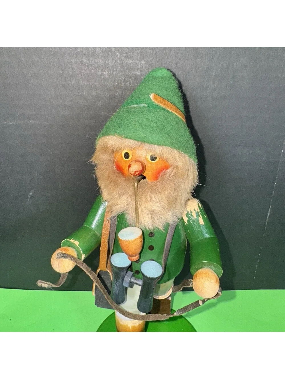 Vintage Steinbach Volkskunst Smoker Figurine Hunter West Germany 9.5” Wood